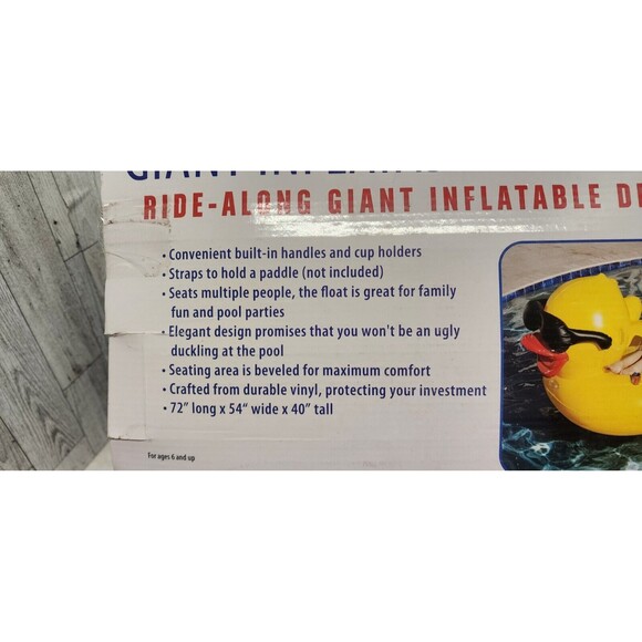 Duck Derby Inflatables Giant Riding Float Swimming Pool Water Raft By Gamo RARE - Picture 4 of 5